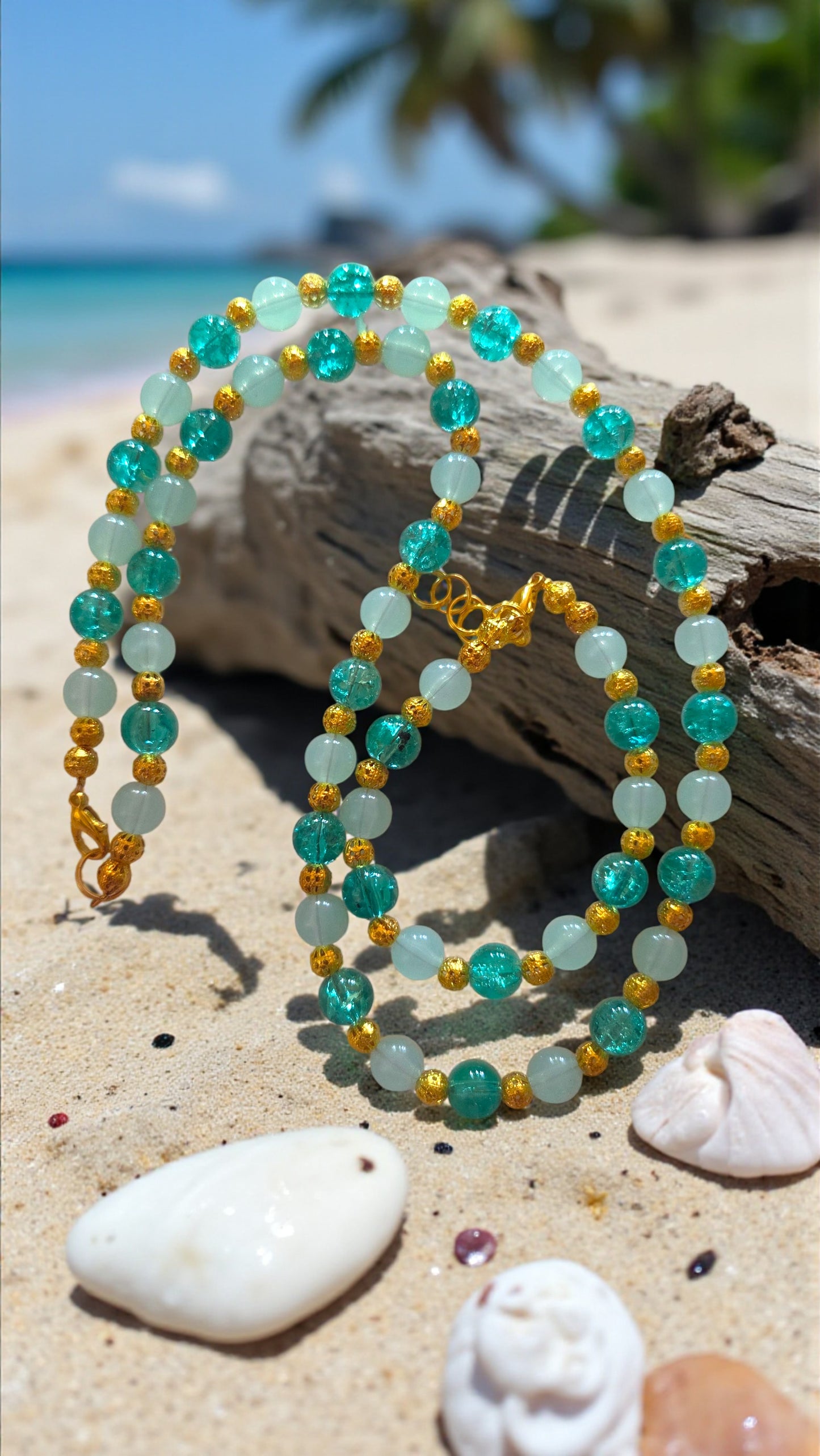 Turquoise Beaded Jewelry Set #4784