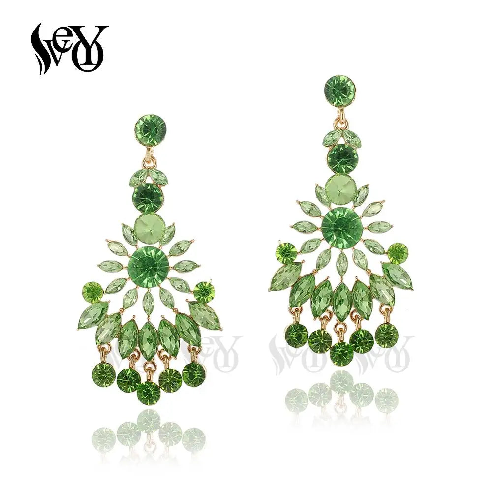 VEYO Luxury Rhinestone Crystal Earings Elegant Tassels Bride Dangle Earrings Fashion Jewelry for Woman New Gift