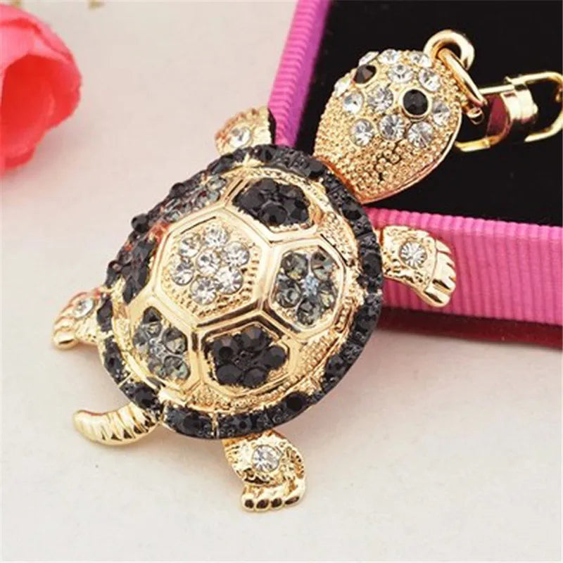 2026 Fashion full Crystal Rhinestone Tortoise Keychain for Women's bags Decoration Pendants Accessories Car keyrings Jewelry