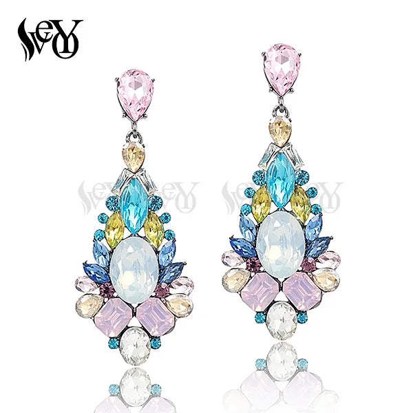 VEYO Luxury Crystal Drop Earrings Elegant Party Earrings For Women Fashion Jewelry New