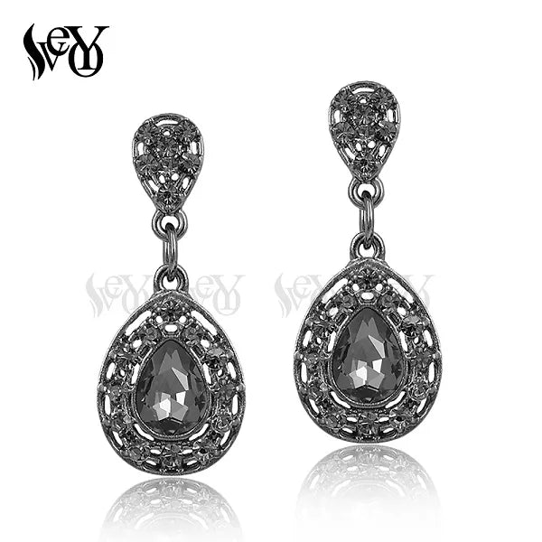 VEYO Cute Crystal Drop Earring Trendy Drop Rhinestone Earrings for Woman Fashion Jewelry