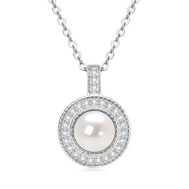 OXTAO Real 925 Silver Necklace Natural Freshwater Pearl Pendant for Women Clavicle Chain Necklace Fine Jewelry Gift wholesale