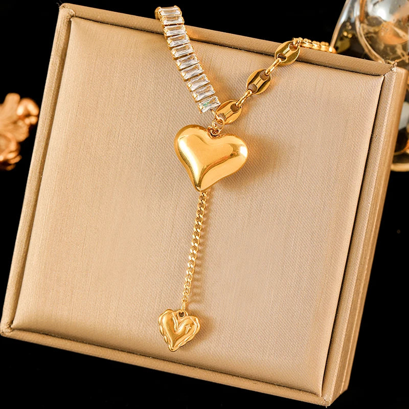 EILIECK 316L Stainless Steel Gold Color Portrait Coin Pendant Necklace For Women Fashion New Gift OT Buckle Neck Chain Jewelry