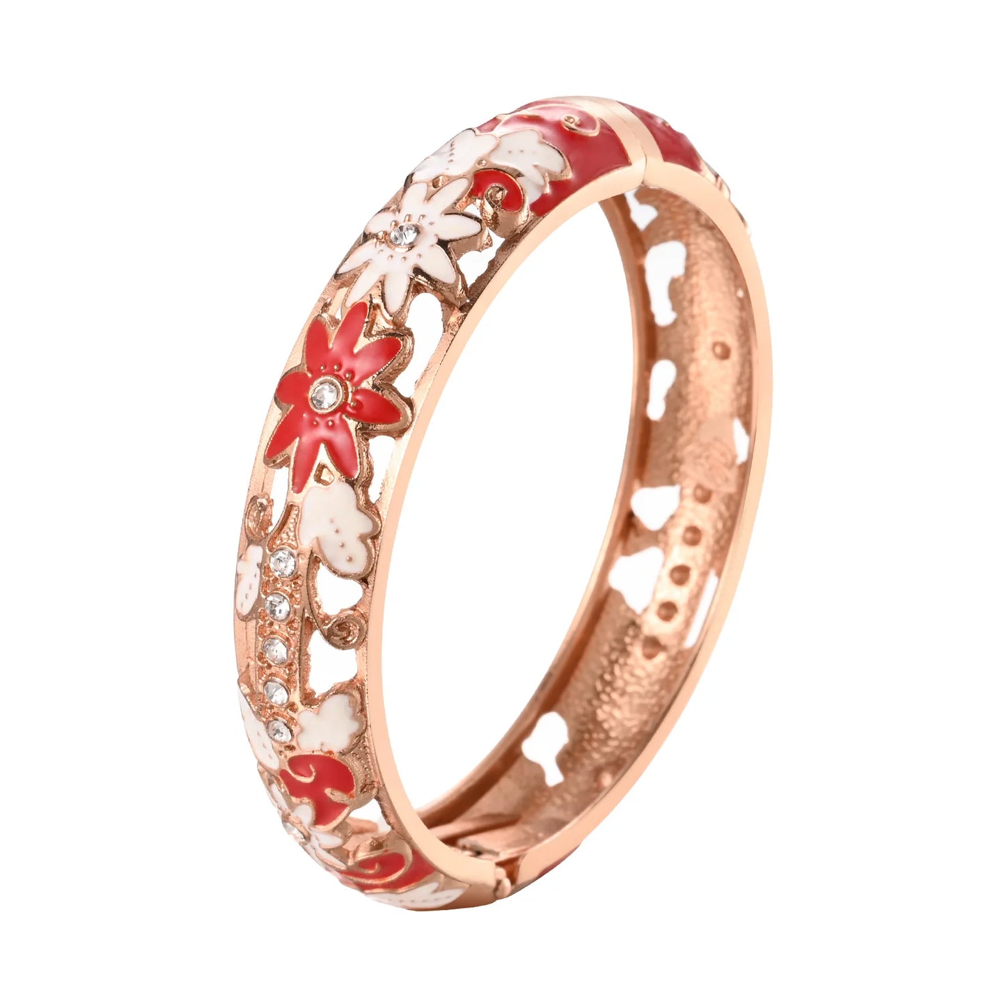 Hollow Bracelet For Women Bangles On Hand Cloisonne Enamel Jewelry Flower Women's Hand Bracelet Female Bangle Mother's Day Gifts