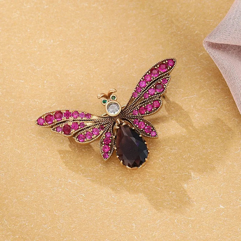 Vintage Dragonfly Brooch for Women Clothing Insect Pins Rhinestone Brooch Pin Badges Jewelry Accessories Wedding Holiday Party