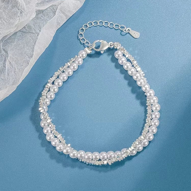 Luxury 925 Sterling Silver Ball Bracelets For Woman Korean Designer Lucky Beads Chain Bracelets Party Wedding Charm Jewelry Gift