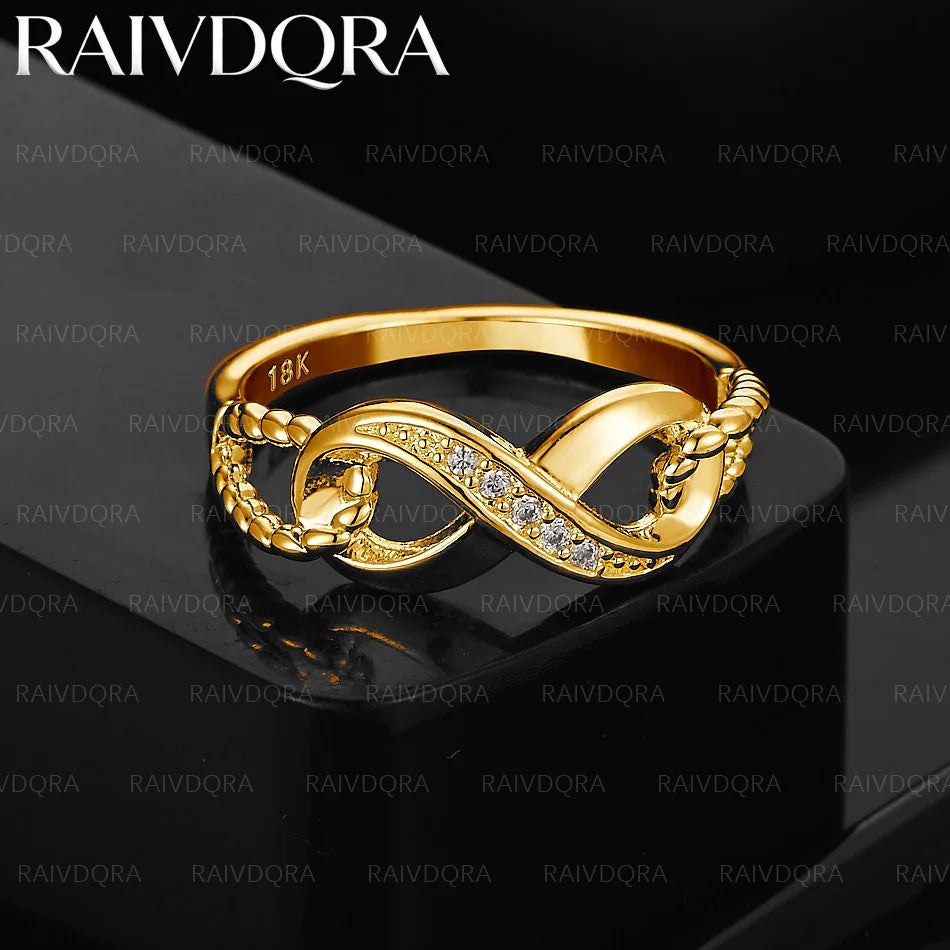 18K Gold Plated Zircons Bowknot Ring For Women Fashion Jewelry Charm Grace Wedding Engagement Accessories