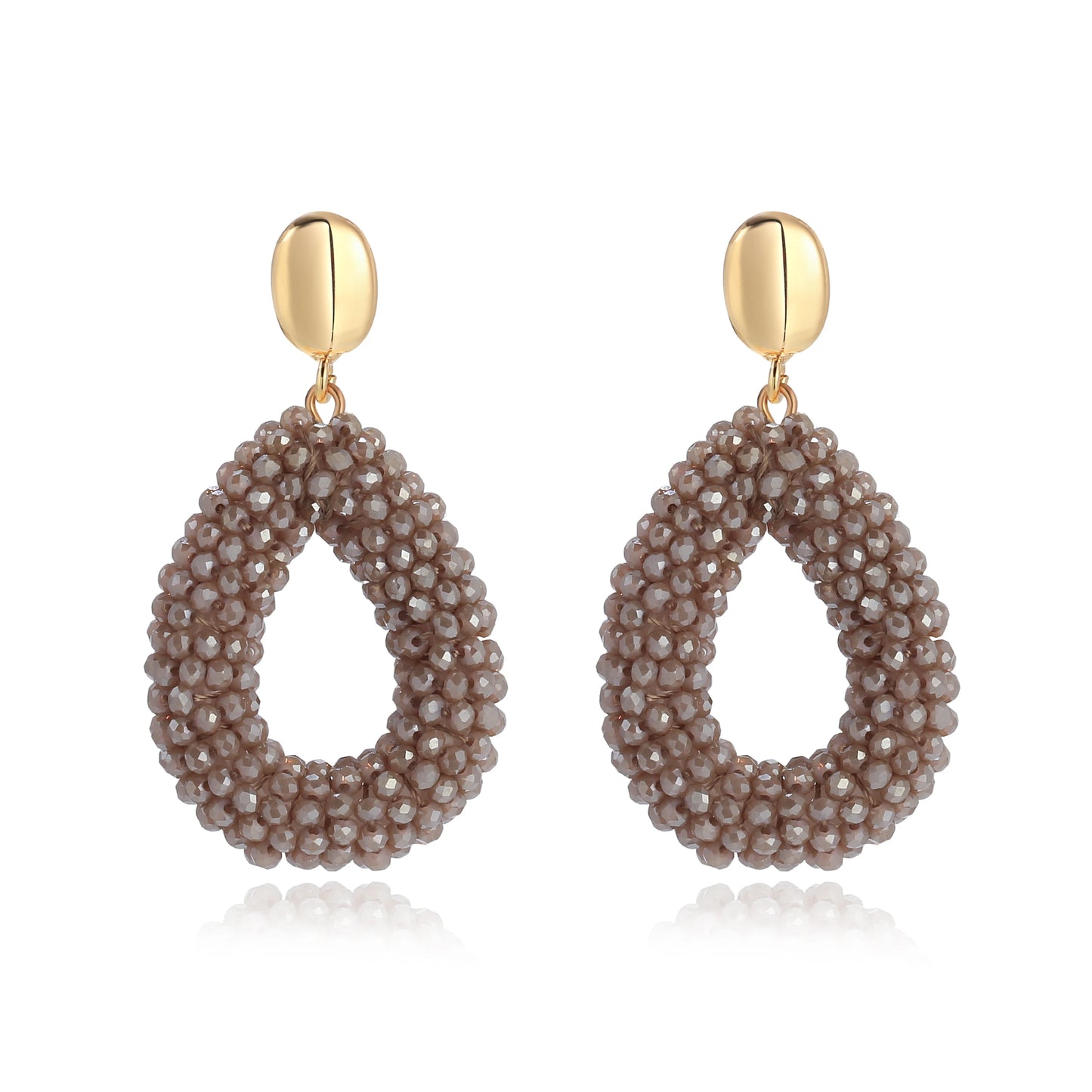Badu Colorful Beaded Dangle Earrings for Women Boho Handmade Crystal Faceted Beads Teardrop Earrings Statement Fashion Jewelry