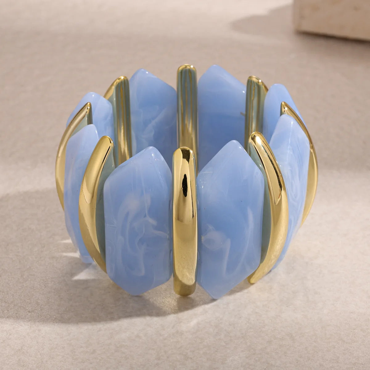 KMVEXO 10 Colors Smudging Bangle Geometric Wide Elastic Chunky Bracelets for Women Men Personality Acrylic Bracelet Hand Jewelry