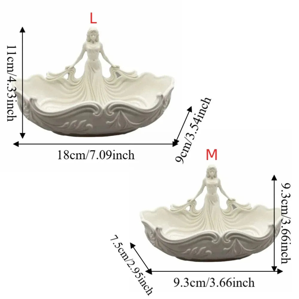 Decoration Elegant Jewelry Storage Tray Simple Statue-Shaped Home Desktop Tray Entryway Decoration Tray Nightstand