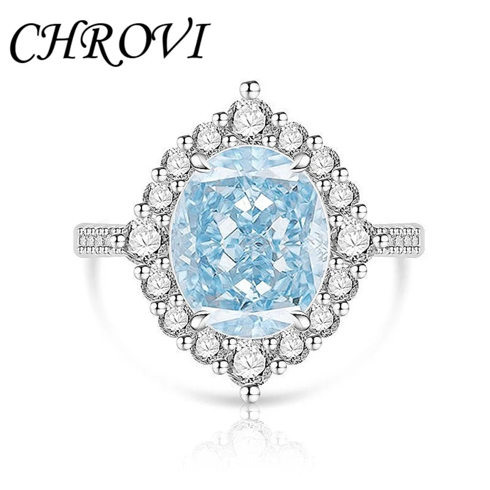 Light luxury 925 sterling silver gemstone ring, luxurious jewelry, unisex, fashionable for work, parties, and weddings ring