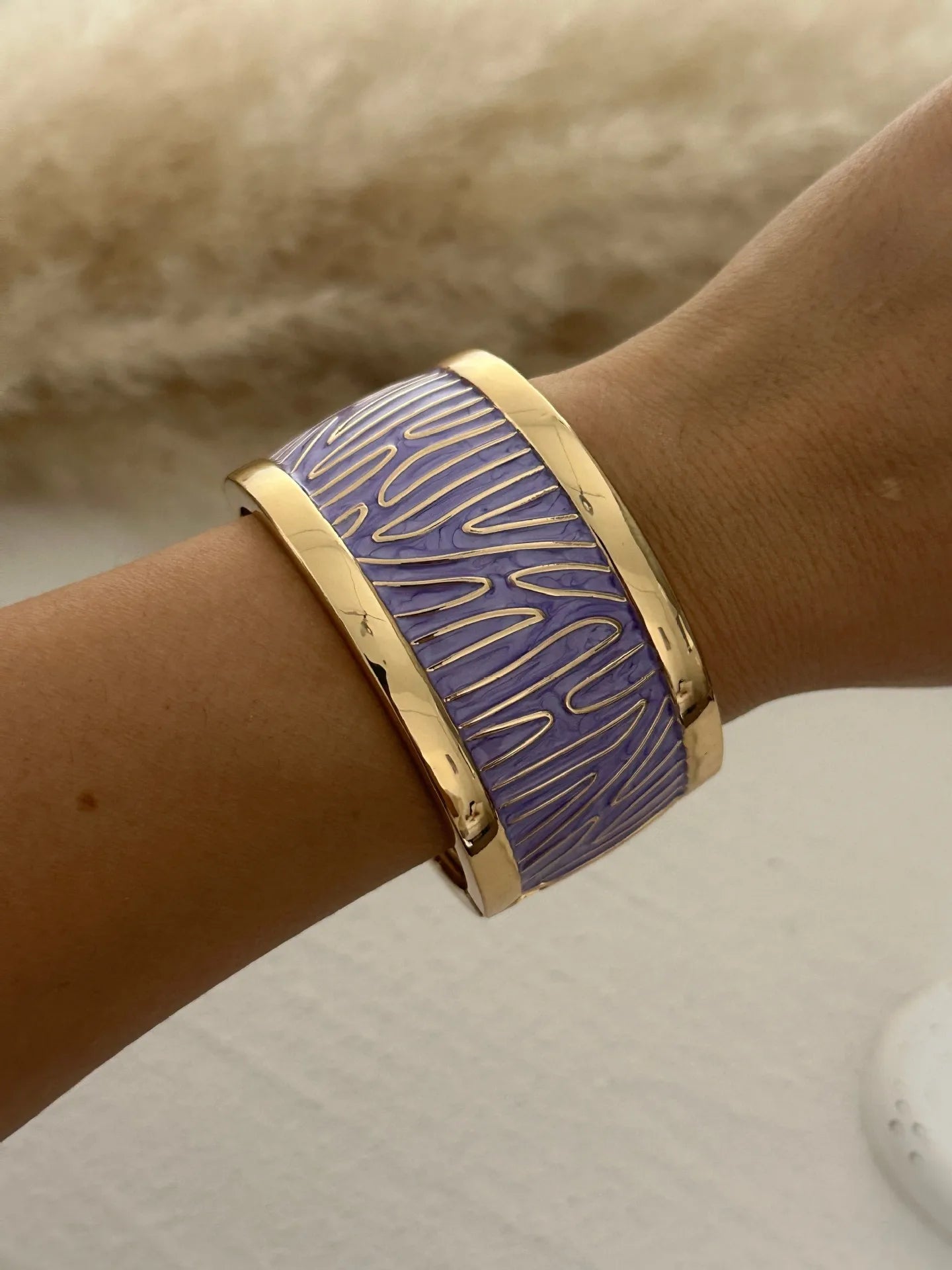 KMVEXO Irregular Purple Color Dripping Oil Zinc Alloy Enamel Bangles Geometric Wide Cuff Spring Bracelets For Women Jewelry 