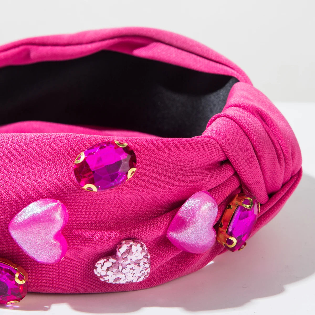 Fashionable Diamond Studded Resin Heart Accessories, Sweet Headband, Simple Hair Accessories For Women
