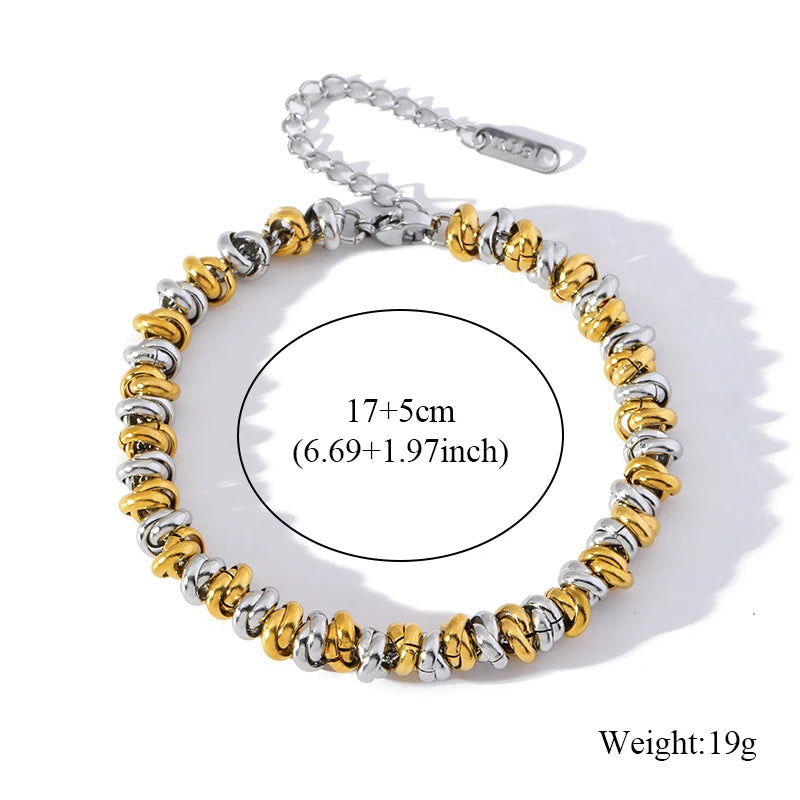 EILIECK 316L Stainless Steel Link Chain Bracelet Bangles For Women Trendy 18K Gold Plated Wrist Chain Waterproof Jewelry Gift