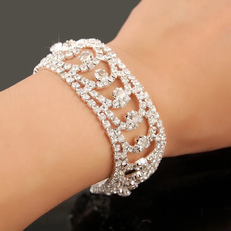 New Fashion Charm Bracelets 925 Silver AAAAA Zircon Crystal Women Bracelet Wedding Engagement Luxury Jewelry