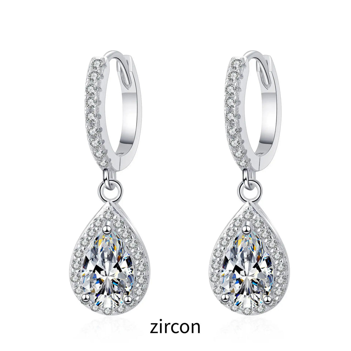 JoiasHome 1CT Pear Cut Moissanite Earrings For Women S925 Pure Silver Laboratory Cultivated Diamonds Elegant Wedding Jewelry