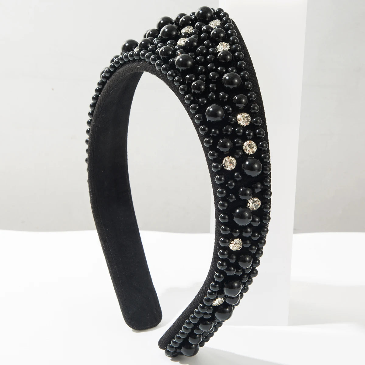 European And American Retro Diamond Studded Pearl Full Wide Edge High-End And Exquisite Headband