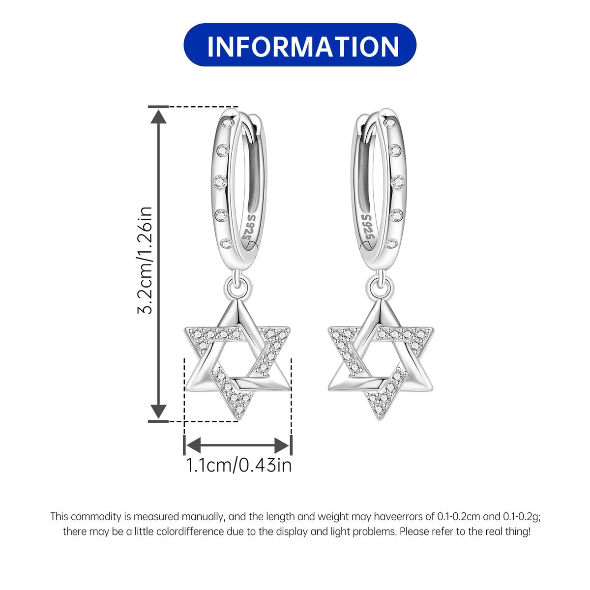 Orstarry 925 Sterling Silver Shining Starry Sky Series Drop Earrings Women Earrings Charm Fashion Versatile Party Jewelry Gifts