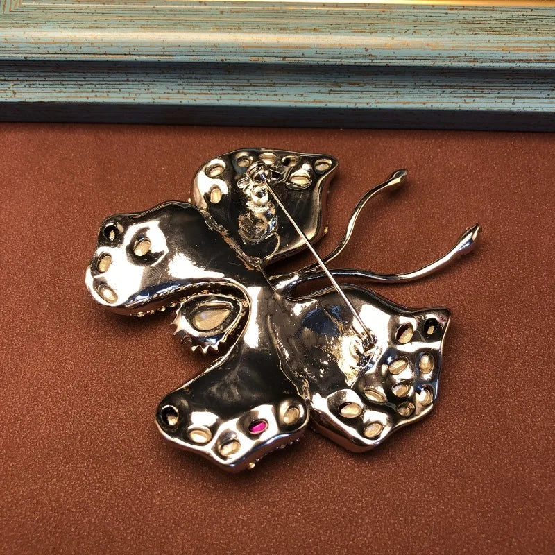 NISHIZAWA Purple Rhinestones Butterfly Brooches for Women Exquisite Shiny Jewelry Luxury Vintage Dinner Party Clothing Pins