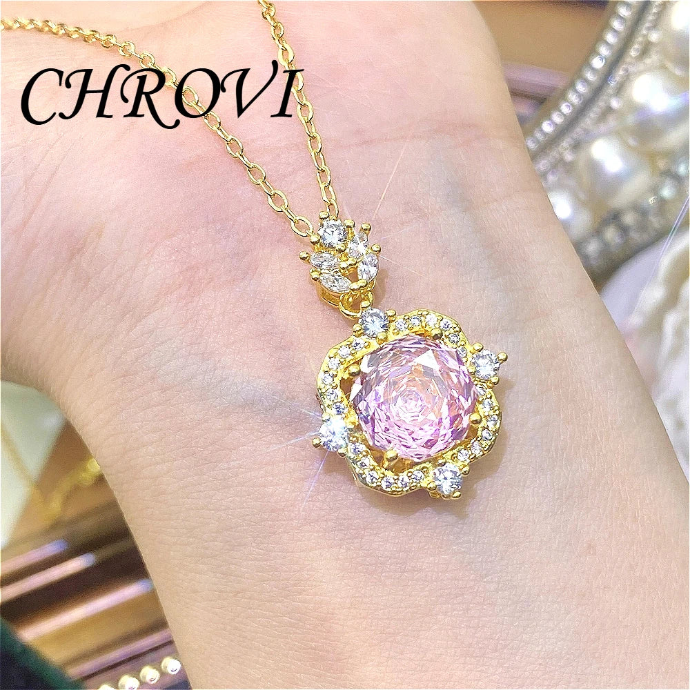 New 925 pure silver millennium rose gold necklace pendant stud earrings and colorful ring set