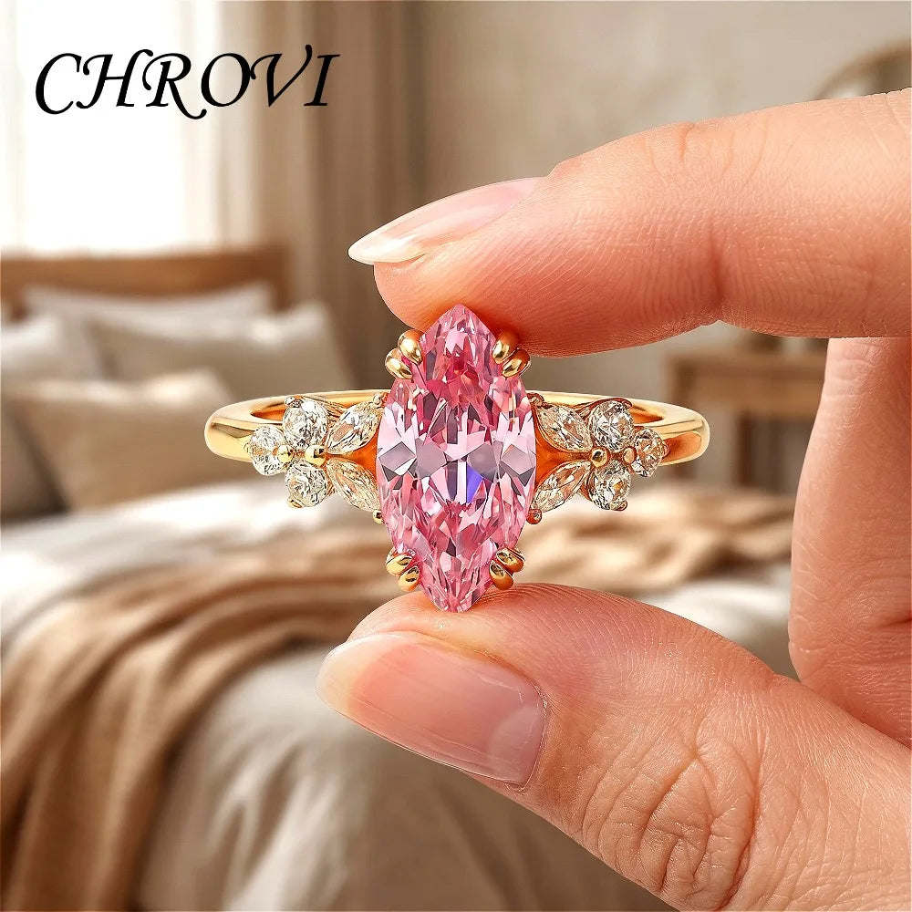 Light Luxury 925 Sterling Silver High-End Padparadscha Ring for Women with High-Carbon Diamond Open Wedding Ring