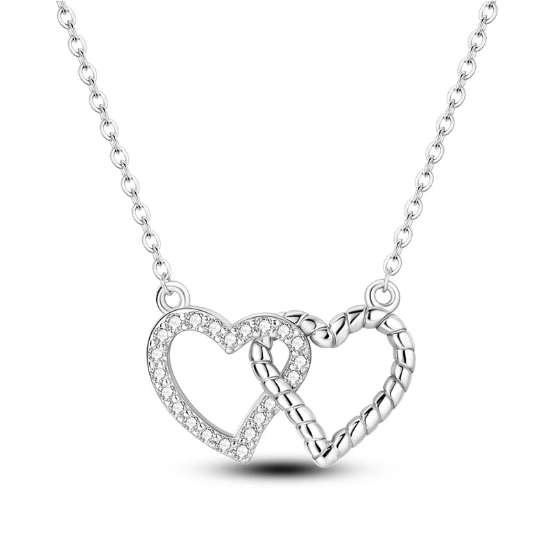 2026 New 925 Sterling Silver Pink Zirconium Horseshoe Necklace For Women Birthday Anniversary Jewelry Gifts