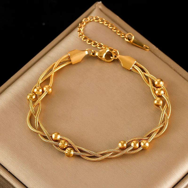 EILIECK 316L Stainless Steel Thicker Bracelet Bangle Fashion OT Buckle Wrist Link Chain High Quality Textured Jewelry Waterproof