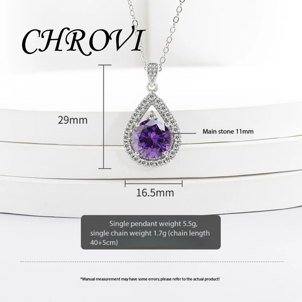 Luxury-Style 925 Sterling Silver Necklace - Fashionable and Versatile Pendant for Women - Gemstone Collar Chain