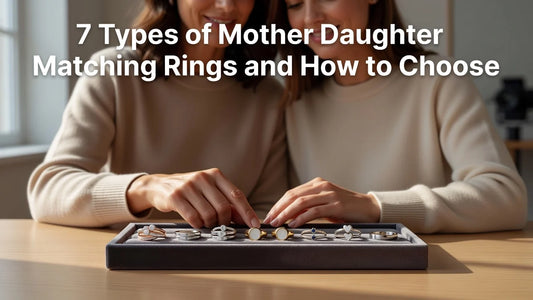Professional header image for list-based article: 7 Types of Mother Daughter Matching Rings and How to Choose