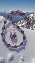 Purple & Lavender Beaded Jewelry Set   #3600