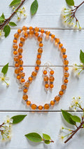 Orange Beaded Jewelry Set  #4730