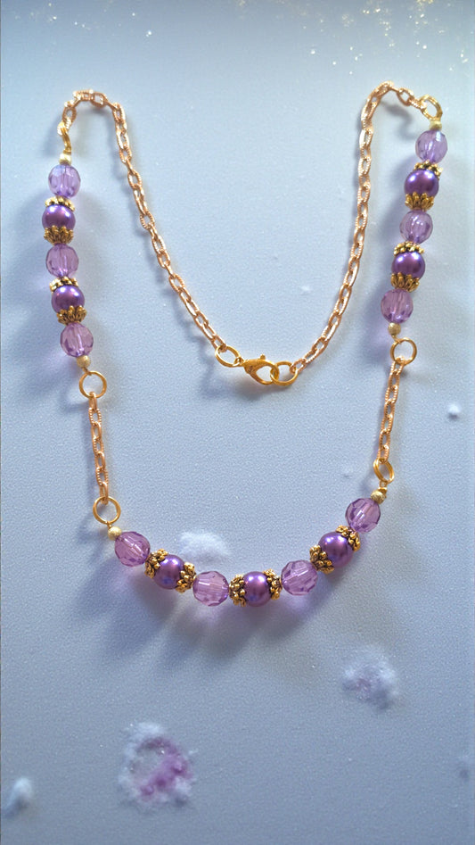Purple Bead Necklace  #4767