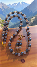 Blue Beaded Jewelry Set    #4787
