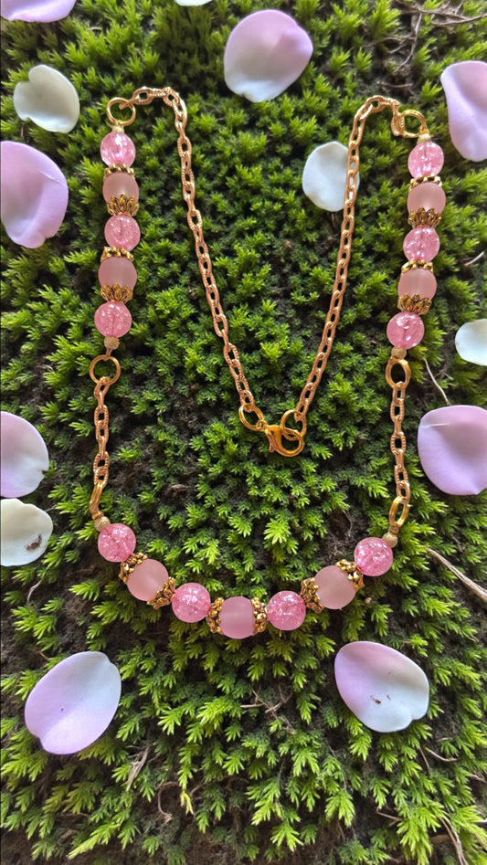 Pink Bead Necklace  #4796