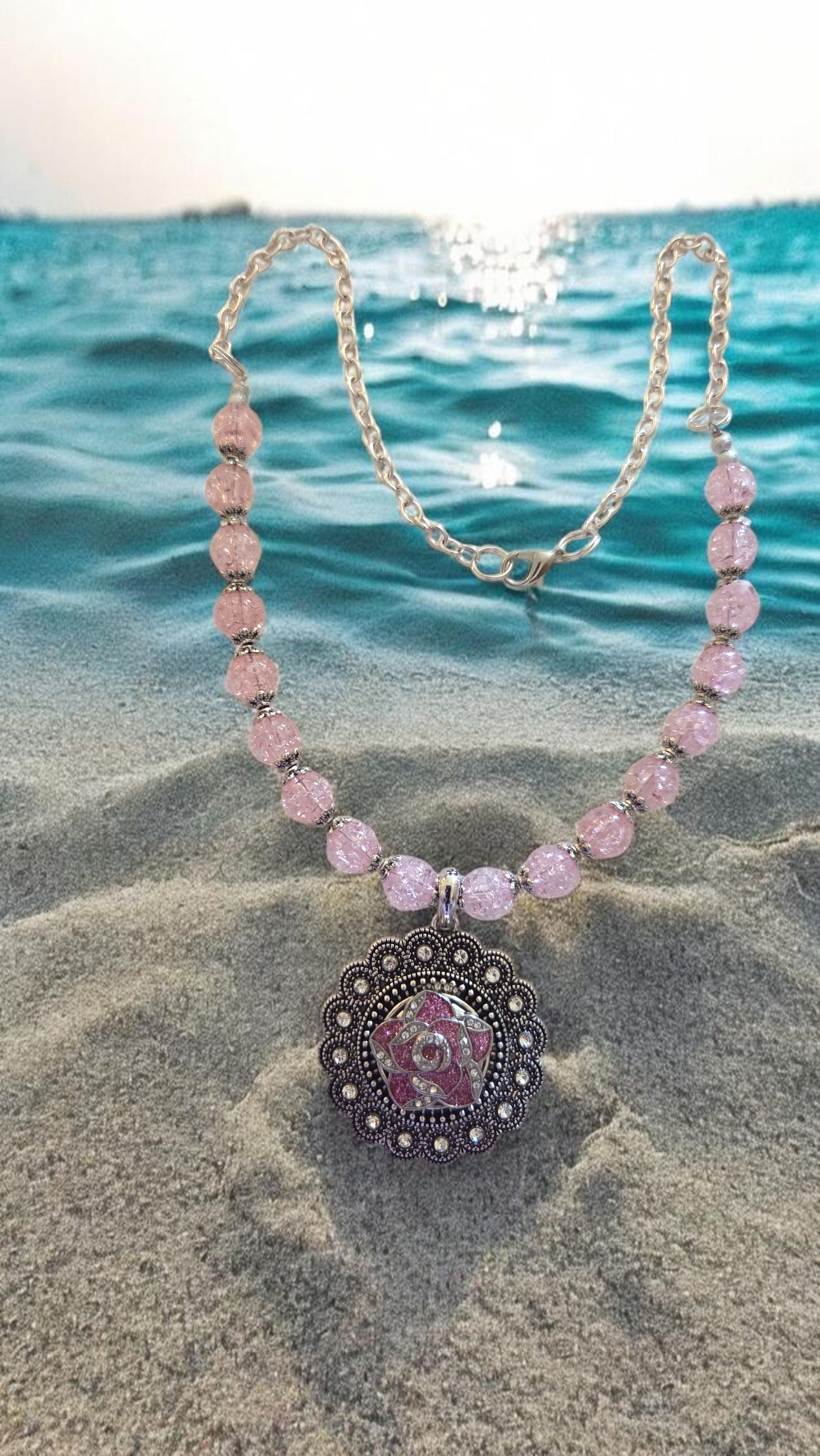 Pink Pendant Necklace     #4817