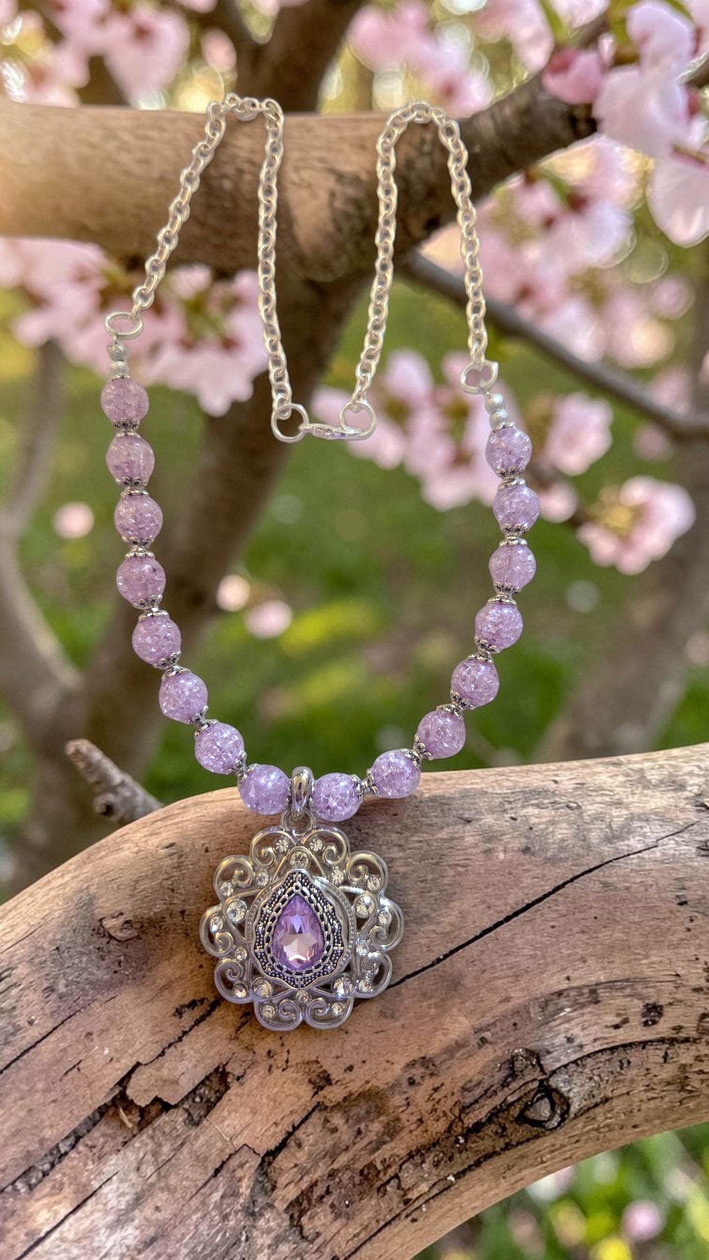 Purple Pendant Necklace   #5008