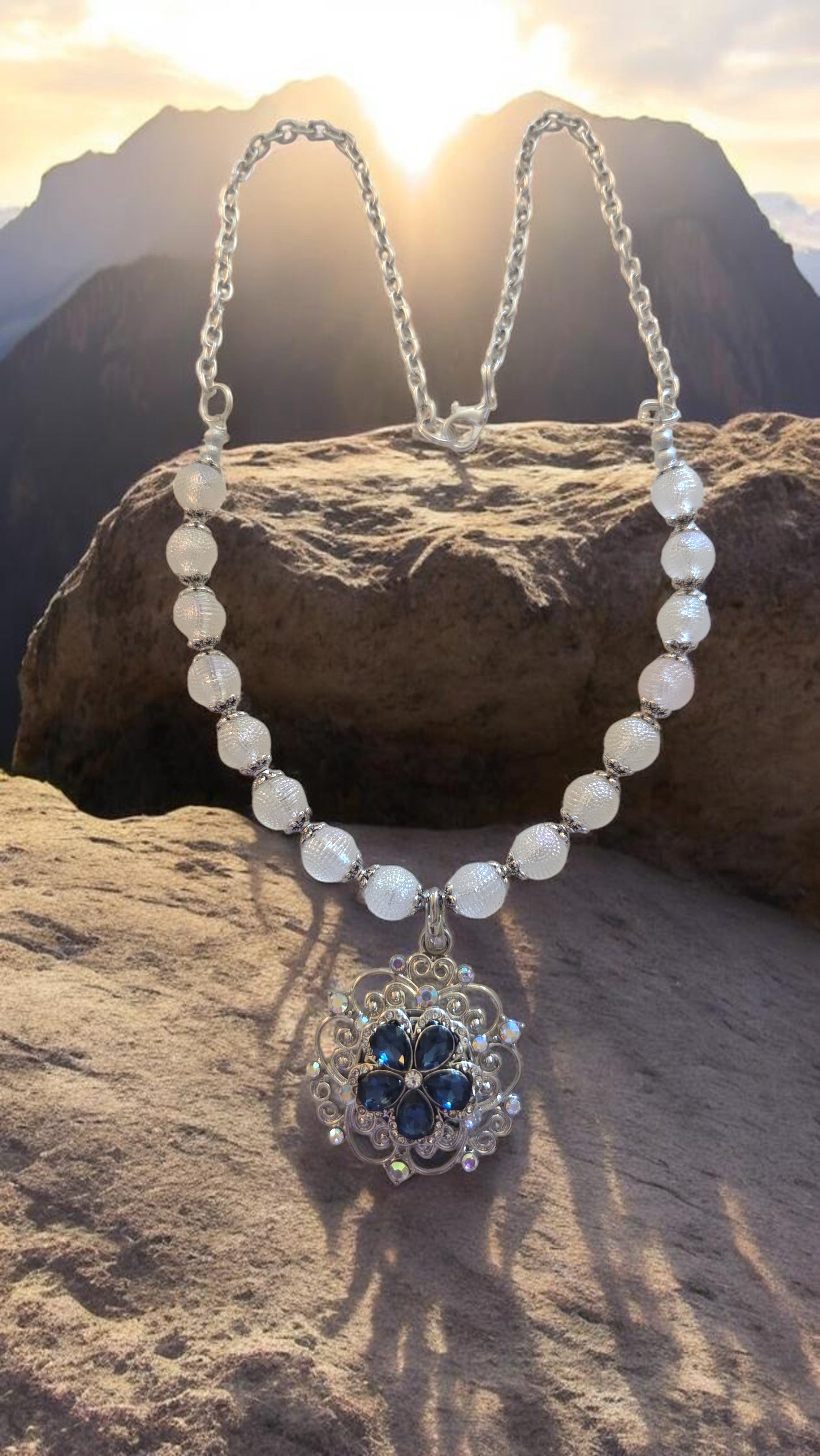 Blue Pendant Necklace    #4815