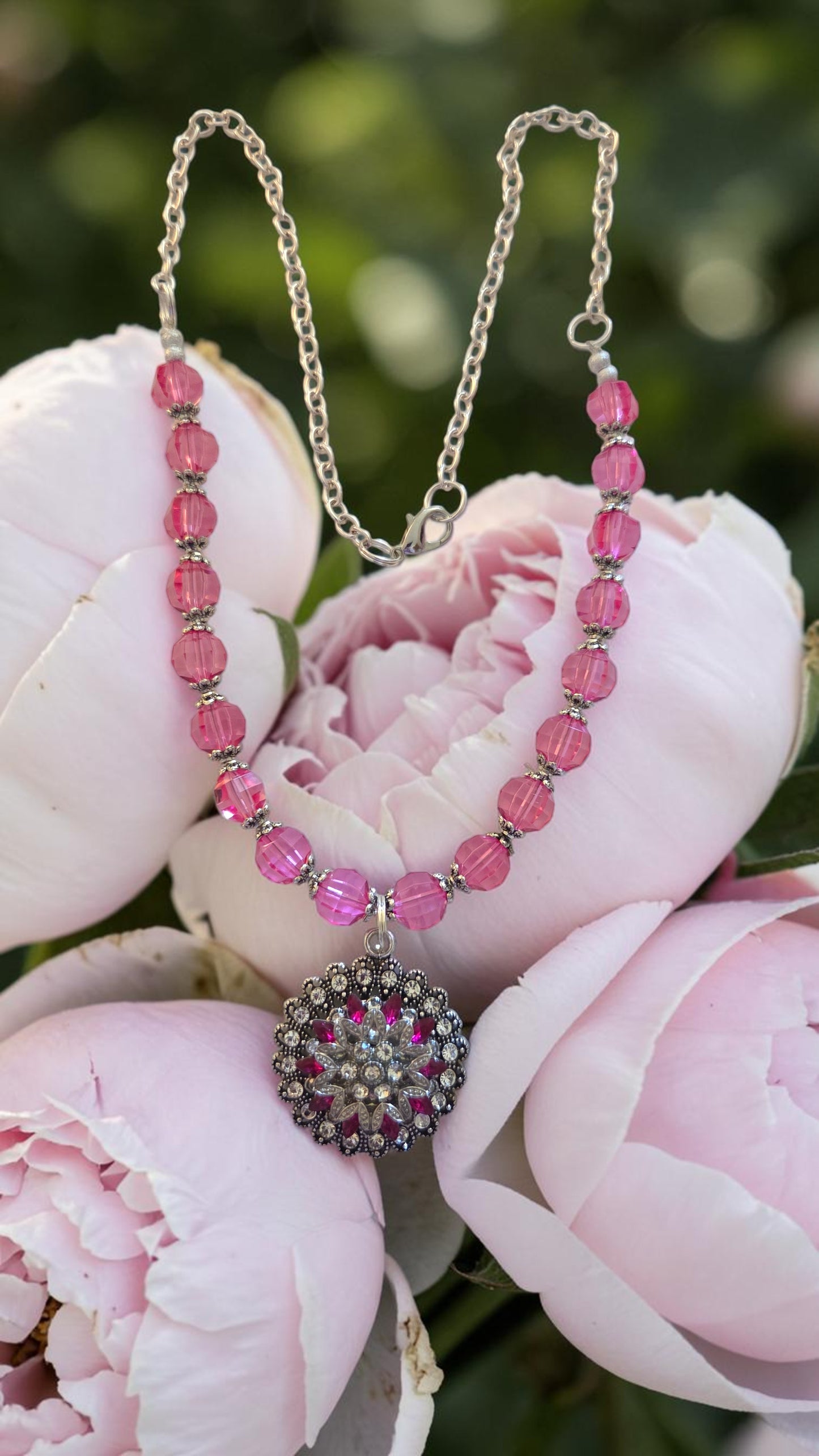 Pink Pendant Necklace   #5009