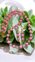 Pink Beaded Jewelry Set    #4738