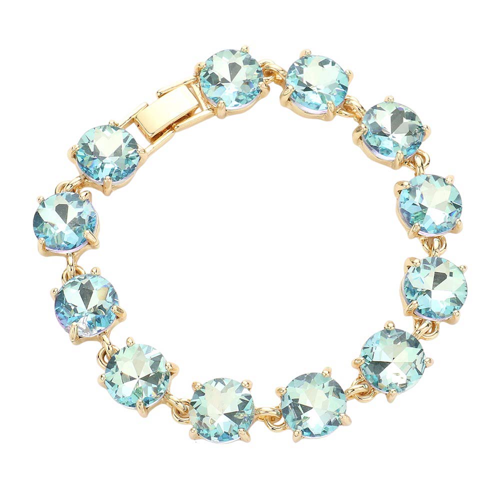 Round Stone Link Evening Bracelet