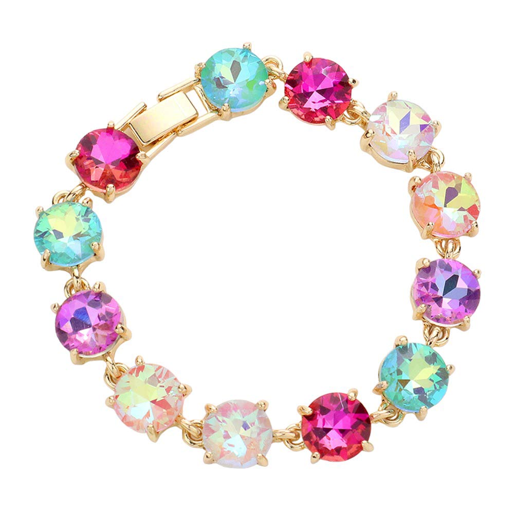 Round Stone Link Evening Bracelet