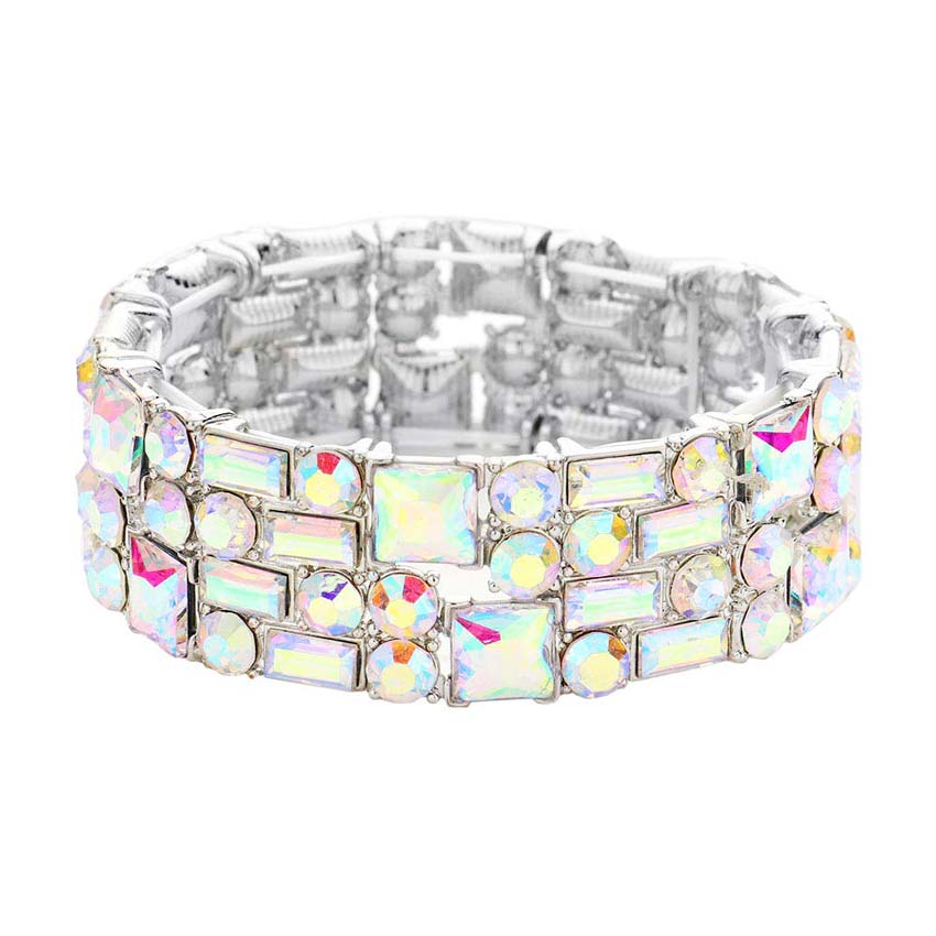Multi Stone Stretch Evening Bracelet