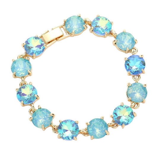 Round Stone Link Evening Bracelet