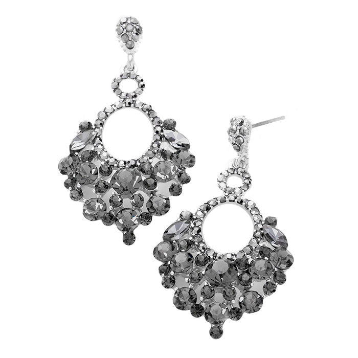 Marquise Crystal Chandelier Statement Evening Earrings