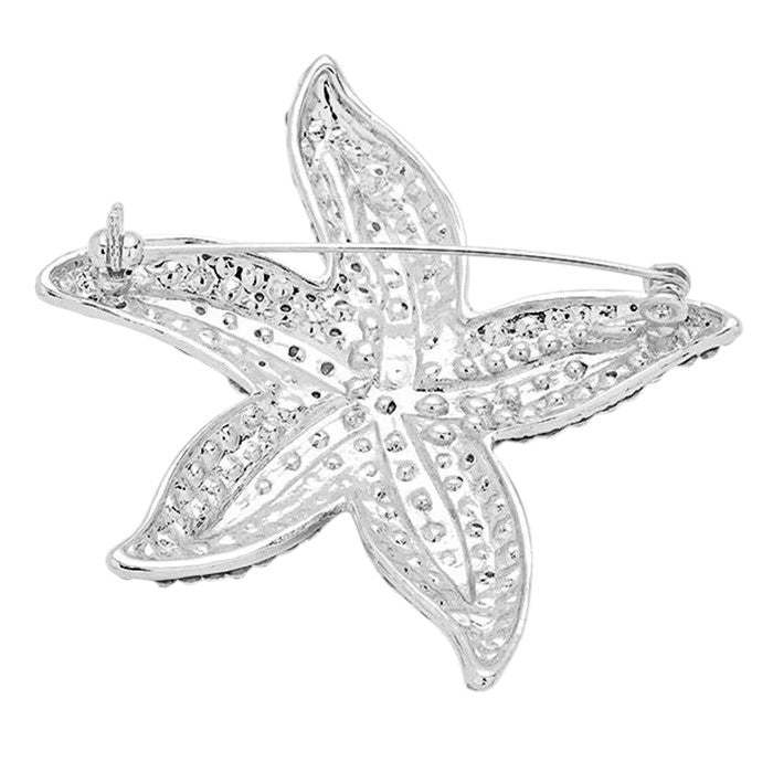 Crystal Rhinestone Starfish Pin Brooch