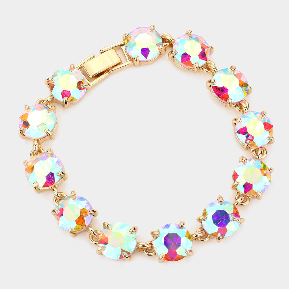 Round Stone Link Evening Bracelet