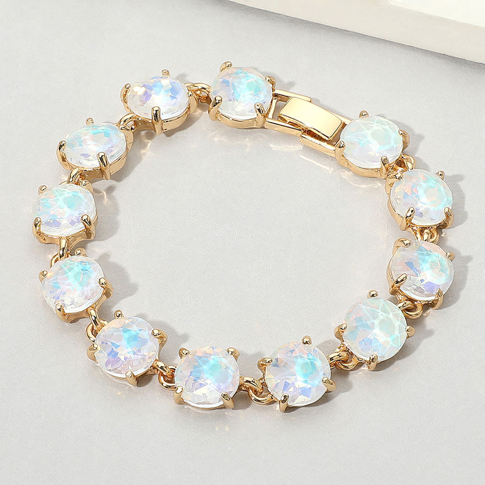 Round Stone Link Evening Bracelet