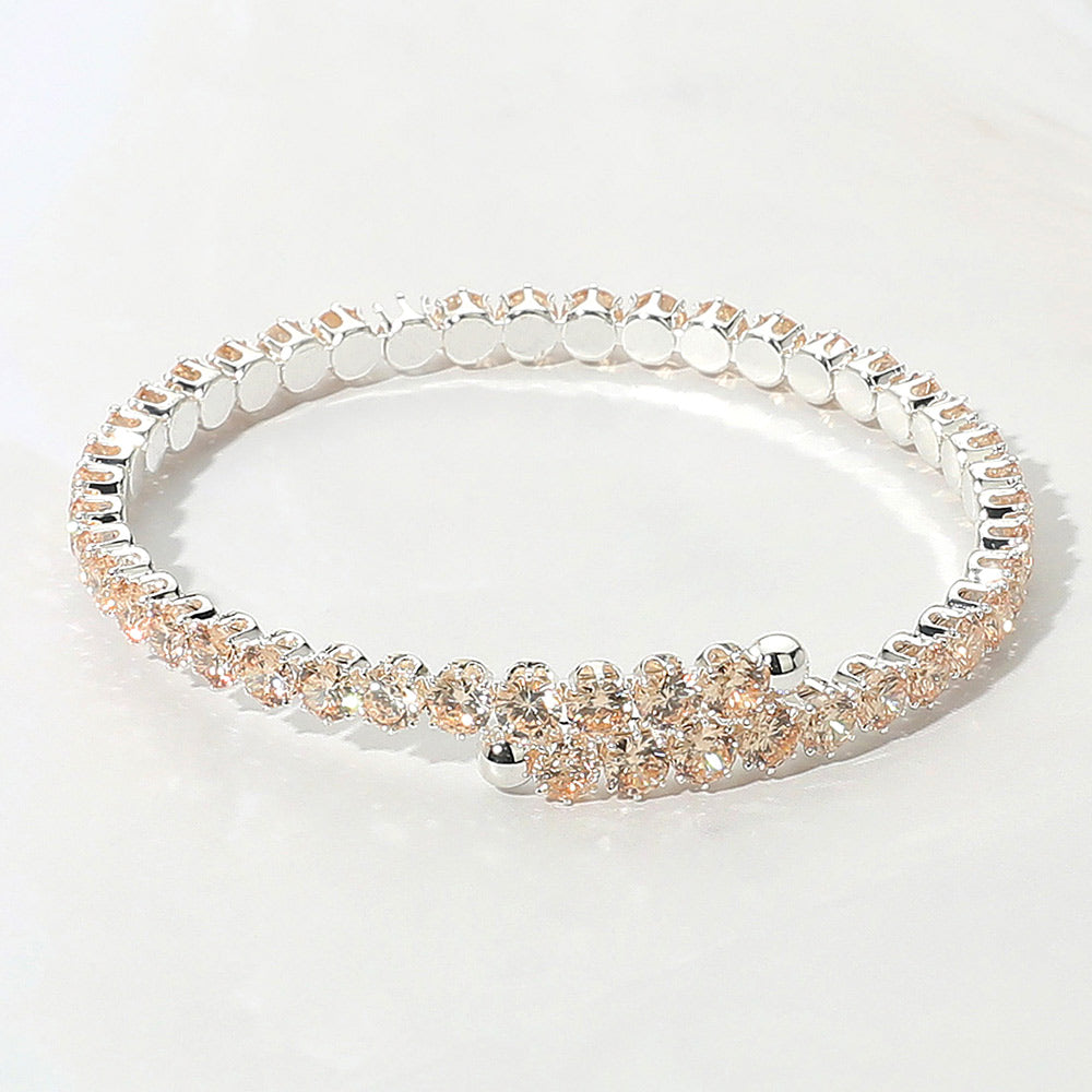 CZ Round Cluster Evening Bracelet