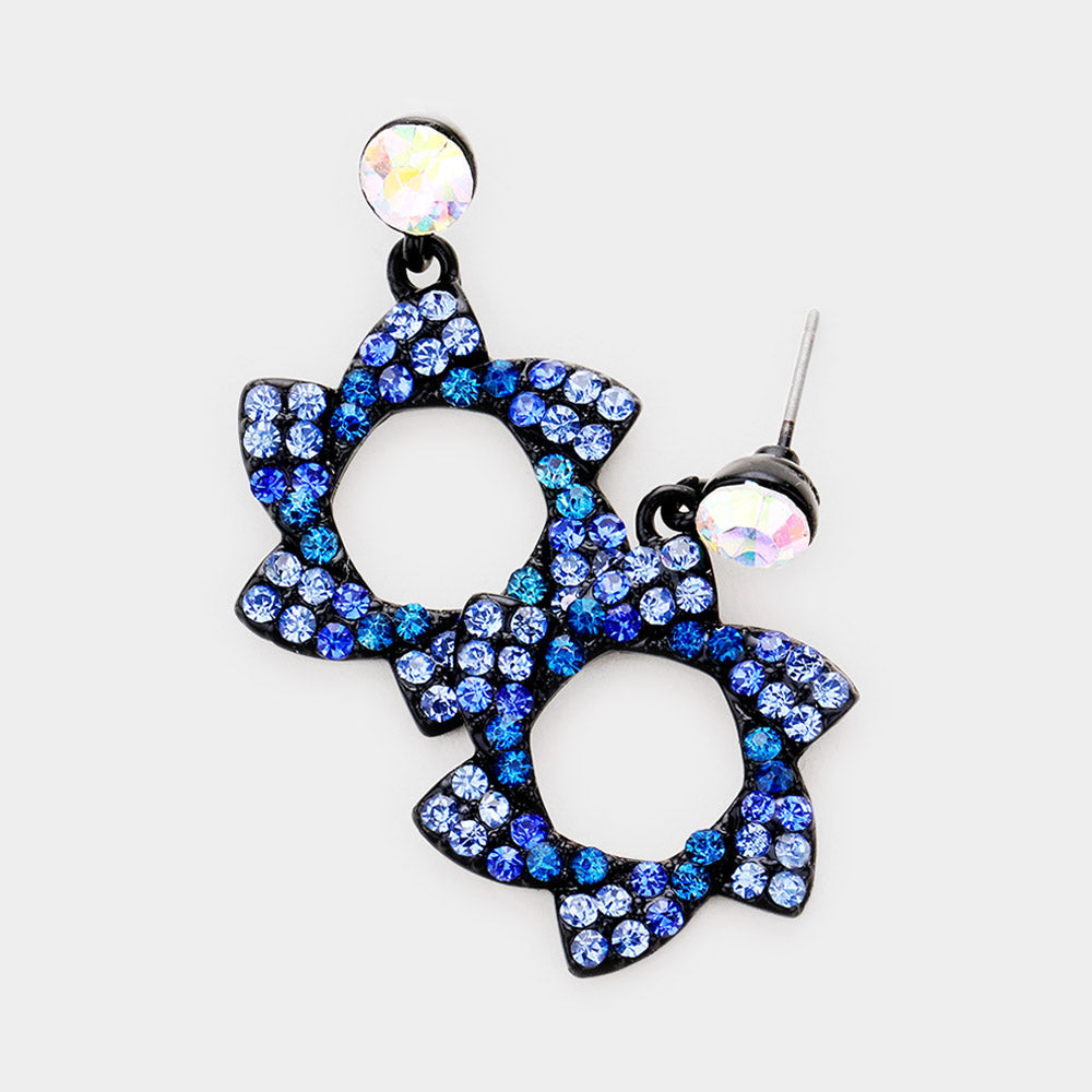Crystal pinwheel earrings