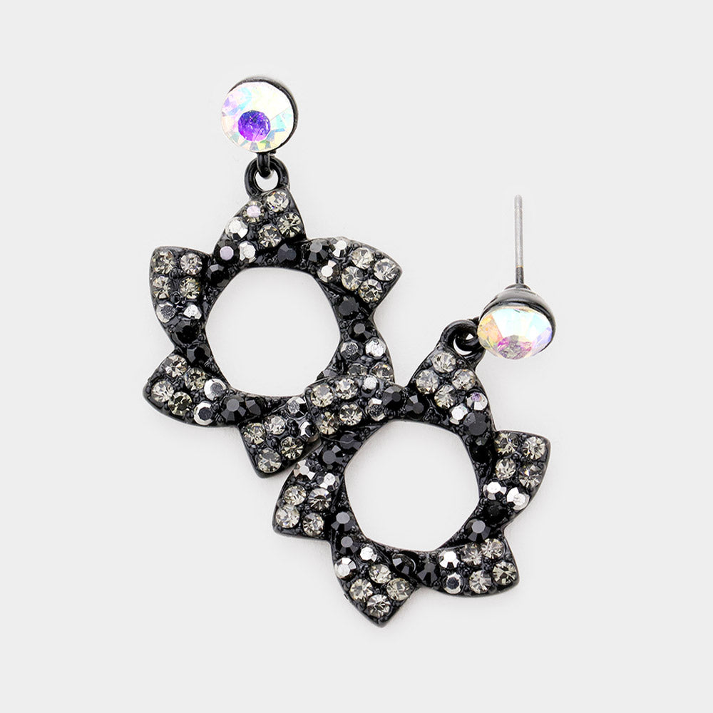 Crystal pinwheel earrings